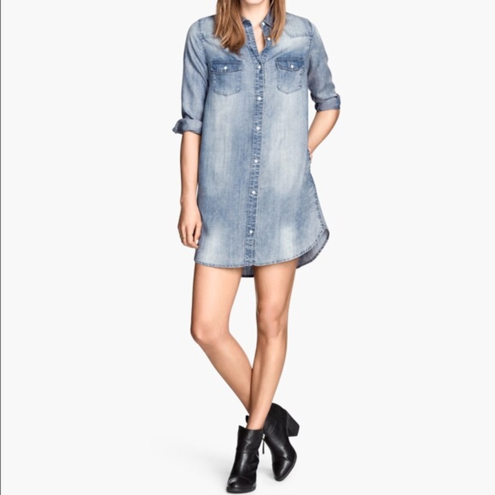 H&M - Long Denim Shirt